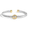 18K Yellow Gold Plated .925 Sterling Silver Diamond Accent Dragonfly Medallion Bangle Bracelet (I-J Color, SI1-SI2 Clarity) - 7.75 Inches-0