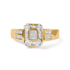 10K Yellow Gold 1/2 Cttw Diamond Composite and Halo Ring (H-I Color, SI1-SI2 Clarity)-0