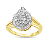 10K Yellow Gold 1/2 Cttw Round and Baguette-Cut Diamond Pear Ring (I-J Color, I1-I2 Clarity)-0