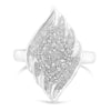 .925 Sterling Silver ¾ Cttw Round and Baguette Cut Diamond Stair-Stepped Cluster Waterfall Cocktail Ring (I-J Color, I2-I3 Clarity)-0