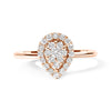 10K Rose Gold 3/8 Cttw Composite Diamond Pear Shaped Halo Promise Ring (I-J Color, I2-I3 Clarity)-0