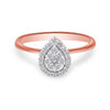 10K Rose Gold 3/8 Cttw Round-Cut Diamond Pear Promise Ring (I-J Color, I2-I3 Clarity)-0