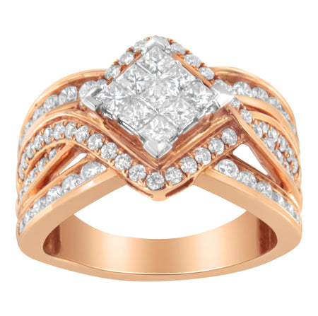 Two-Tone 10KT Gold Diamond Bypass Cocktail Ring (1 1/2 cttw, H-I Color, I1-I2 Clarity)-0