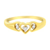 10KT Yellow Gold 1/20 cttw Diamond Triple Heart Diamond Ring (K-L, I1-I2)-0