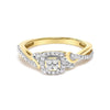 10K Yellow Gold Twisted Shank 1/10 Cttw Diamond Composite Halo Engagement Ring