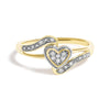 10K Yellow Gold Diamond Accent Filigree Heart Promise Ring (I-J Color, I3 Clarity)