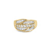 14K Yellow Gold 1.00 Cttw Diamond Cocktall Cluster 5 Stone Ring (H-I Color, SI1-I1 Clarity) - Ring Size 7-0