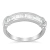 .925 Sterling Silver 1/2 Cttw Baguette Cut Diamond Channel Set X-Station Wedding Ring (H-I Color, I1-I2 Clarity)-0