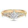 10K Two Tone Color 1/2 Cttw Diamond Kite and Split Shank Ring (H-I Color,SI2-I1 Clarity)-0