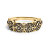 10K Yellow Gold Plated .925 Sterling Silver 3/8 Cttw Champagne Diamond Lattice Work Band Ring-0