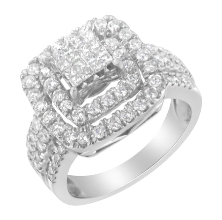 14KT White Gold Diamond Cocktail Ring (1 1/2 cttw, H-I Color, SI2-I1 Clarity)-0