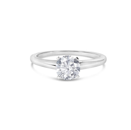 14K White Gold 1.0 Cttw Round Lab Grown Diamond 4 Prong Solitaire Engagement Ring (F-G Color, VS2-SI1 Clarity)-0