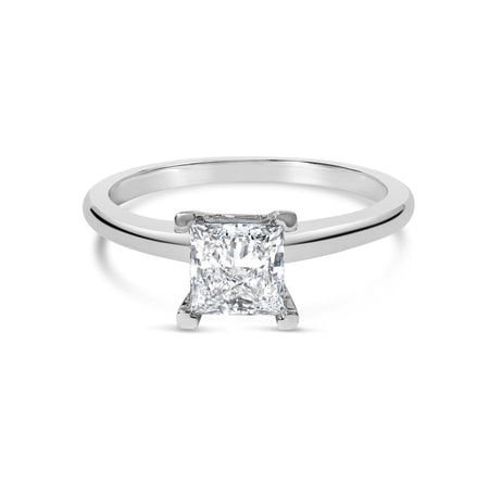 14K White Gold 1.0 Cttw Princess Lab-Grown Diamond Solitaire Engagement  Ring (F-G Color, VS1-VS2 Clarity)-0