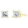 14K Yellow Gold Clarity Enhanced Princess Cut Diamond Certified Stud Earrings (0.50 cttw, H-I Color, I1-I2 Clarity)-0