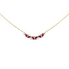 14K Yellow Gold Red Ruby and Diamond Trio Bar Line Necklace (I-J Color, SI2-I1 Clarity) - 18 inch-0