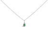 10K White Gold 5x3mm Gemstone and Diamond Accent Halo Pear Shape 18" Pendant Necklace (I-J Color, I1-I2 Clarity)