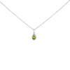 10K White Gold 5x3mm Gemstone and Diamond Accent Halo Pear Shape 18" Pendant Necklace (I-J Color, I1-I2 Clarity)