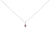 10K White Gold 5x3mm Gemstone and Diamond Accent Halo Pear Shape 18" Pendant Necklace (I-J Color, I1-I2 Clarity)