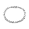 .925 Sterling Silver 1.0 Cttw Diamond Spiral Wave Curved-Link 7" Tennis Bracelet (I-J Color, I3 Clarity)-0