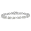 .925 Sterling Silver 1-1/2 Cttw Diamond Cluster X Link 7" Tennis Bracelet (I-J color, I3 clarity)-0
