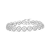 .925 Sterling Silver 1/2 Cttw Diamond Nested Circle Miracle Set Open Wheel 7" Fashion Link Bracelet (I-J Color, I3 Clarity)-0