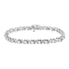 .925 Sterling Silver 1 cttw Brilliant Round-Cut Diamond "X" Link Bracelet (I-J Clarity, I2-I3 Color) - Size 7"-0