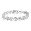 .925 Sterling Silver 1.0 Cttw Diamond Nested Circle Miracle Set Open Wheel 7" Fashion Link Bracelet (I-J Color, I3 Clarity)-0