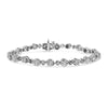 .925 Sterling Silver 1.0 Cttw Diamond Swirl Beaded Link Bracelet (I-J Color, I3-Promo Clarity) - 7.25" Inches-0