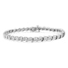 .925 Sterling Silver 1/10 Cttw Diamond Round Miracle Plate and "S" Link Tennis Bracelet (I-J Color, I2- I3 Clarity) - 7"-1