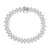 .925 Sterling Silver 1.0 cttw Miracle-Set Round Diamond "Zig Zag" Link Bracelet (I-J Color, I3 Clarity) -7.25-0