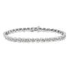 .925 Sterling Silver 1.0 cttw Miracle Set Diamond Spiraling Bezel Link Bracelet(I-J Color, I3 Clarity) -7.25"-0