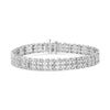 .925 Sterling Silver 1.00 Cttw Diamond Multi Row Heart Link Bracelet (H-I Color, I1-I2 Clarity) - 7.25" Inches-0