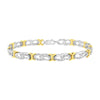 10k Yellow Gold Plated Sterling Silver 1/4 cttw Diamond Infinity and X Link Bracelet (I-J Clarity, I2-I3 Color) - Size 7.25"-0