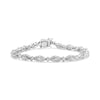 .925 Sterling Silver 1/2 Cttw Diamond Alternating Marquise and Starburst Shaped Link Bracelet (I-J Color, I2-I3 Clarity) - 7.25"-0