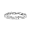 .925 Sterling Silver 1 3/4 Cttw Diamond Wave and X Link Tennis Bracelet (I-J Color, I3 Clarity) - 7"-0