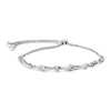 .925 Sterling Silver Diamond Accent Heart and Wave Link Bolo Bracelet (I-J Color, I2-I3 Clarity) - 6" to 9" Adjustable-2