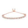 .925 Sterling Silver 1/4 Cttw Miracle-Set Diamond 4”-10” Adjustable Bolo Tennis Bracelet (I-J Color, I3 Clarity)