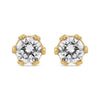 14K Yellow Gold 2.0 Cttw Round Diamond Crown Stud Earrings (I-J Color, I1-I2 Clarity)-0