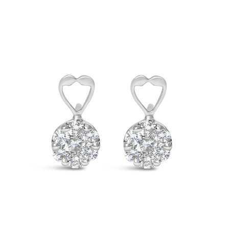 14K White Gold 1 1/4 cttw Round Cut Diamond Earrings (H-I, I1-I2)-0