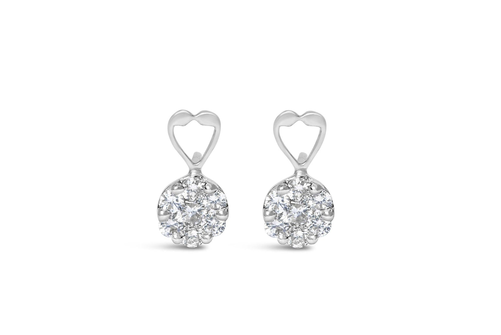 14K White Gold 1 1/4 cttw Round Cut Diamond Earrings (H-I, I1-I2)-0