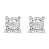 .925 Sterling Silver 1.0 Cttw Round Brilliant-Cut Diamond Miracle-Set Solitaire Stud Earrings (H-I Color, I2-I3 Clarity)-0