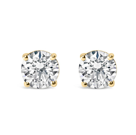 14K Gold 3.0 Cttw Lab Grown Diamond Solitaire Stud Earrings-1