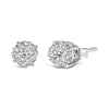 .925 Sterling Silver 1/2 cttw Prong Set Round-Cut Diamond Cluster Stud Earring (I-J Color, I2-I3 Clarity)-1