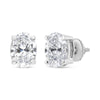 14K White Gold Lab Grown Oval Solitaire Diamond Stud Earrings (F-G Color, VS2-SI1 Clarity)-0