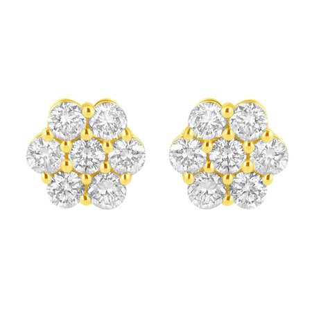 14K Yellow Gold 1.0 Cttw Diamond Flower Earring (J-K Color, I1-I2 Clarity)-0