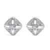 .925 Sterling Silver 1.0 Cttw Diamond Studded Rhombus Stud Earring (H-I Color, I2-I3 Clarity)-0