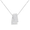 14K Gold 1.0 Cttw Princess Cut Diamond Two Tone Foldover Box Pendant 18” Box Chain Necklace (H-I Color, SI2-I1 Clarity)-1