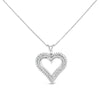 .925 Sterling Silver Diamond Heart 18" Pendant Necklace (I-J Color, I2-I3 Clarity)-0