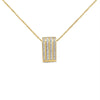 14K Yellow Gold 2 1/3 cttw Princess Cut Diamond Block Pendant Necklace (H-I, SI1-SI2)-0