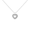 .925 Sterling Silver 1.0 Ctw Diamond Shadow Open Heart Halo 18" Pendant Necklace (I-J Color, I1-I2 Clarity)-0